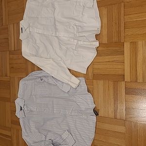 2 men's alfani dress shirts white and blue stripe medium 15